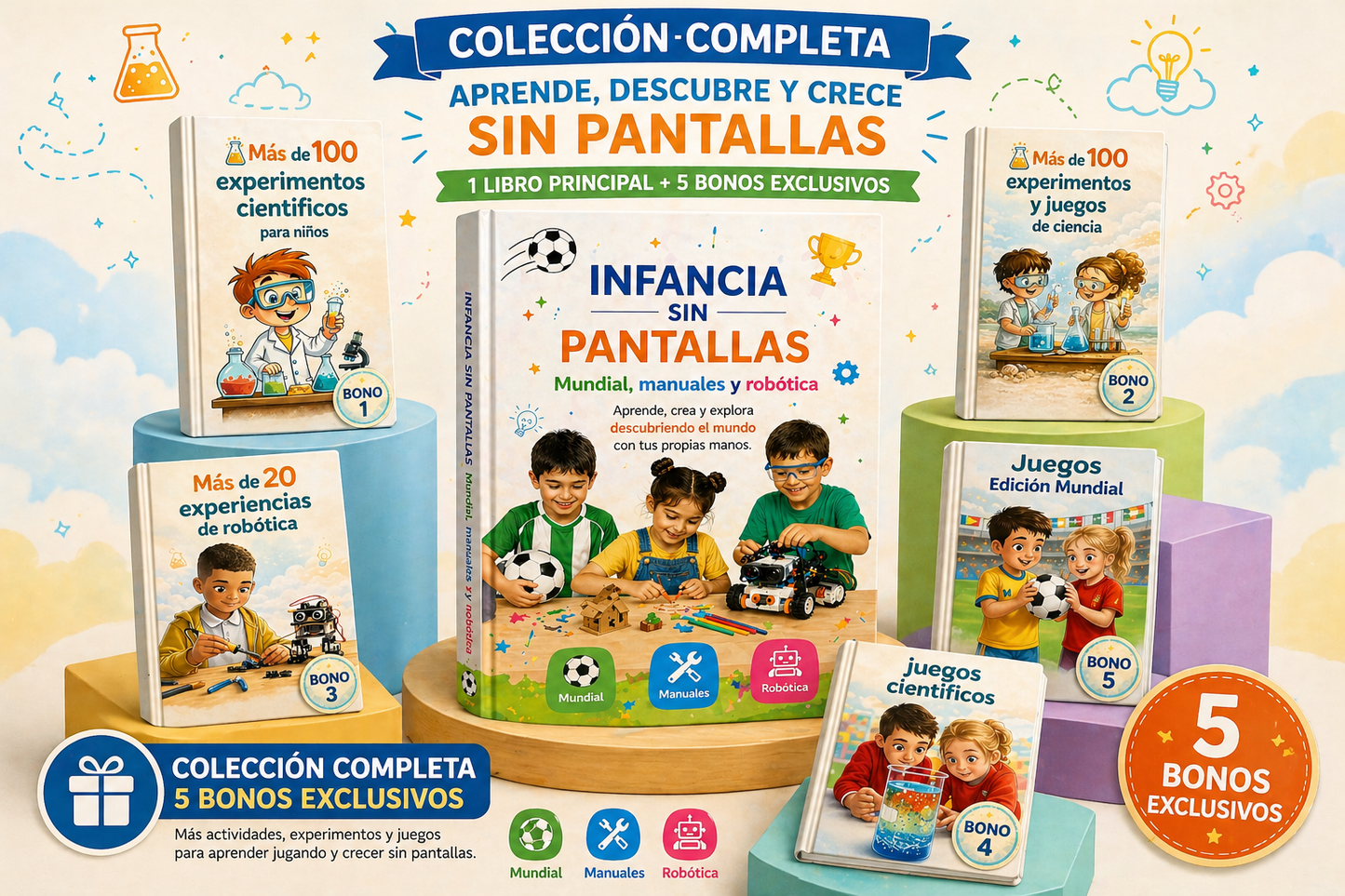 Mega Pack Infancia sin Pantallas - Edición Mundial ⚽ + 5 BONOS  Exclusivos Incluidos + 1  REGALO EXTRA🎁